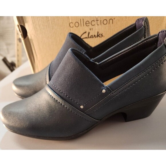 Clarks Women's Collection Emily Step Shoes Blue Size 9.5 NIB Leather - Picture 7 of 10